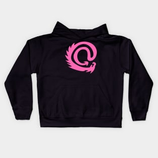 Hot Pink @ At Sign Symbol Cyber Dragon Design Kids Hoodie